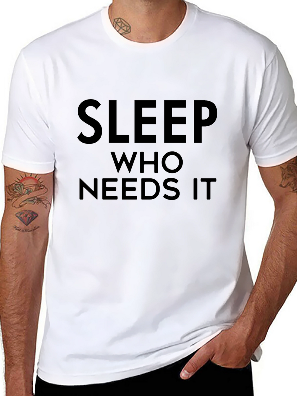 Sleep Who Needs It Black Graphic Tee