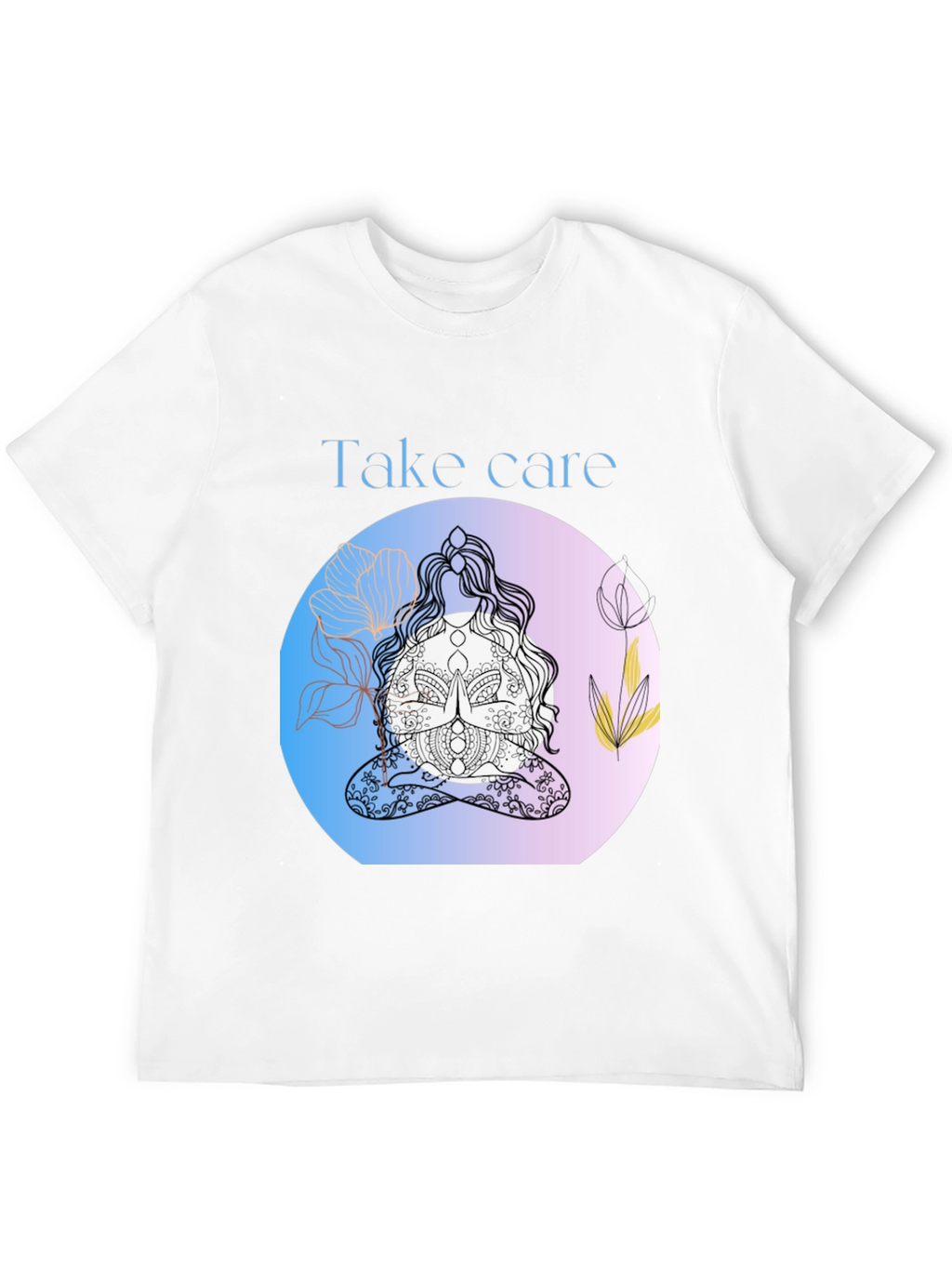 Zen Meditation Black T-Shirt: Take Care