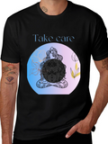 Zen Meditation Black T-Shirt: Take Care