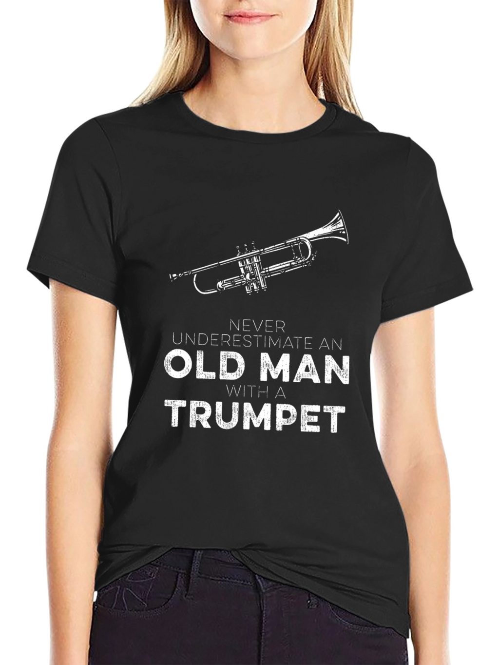 Old Man with a Trumpet Graphic T-Shirt