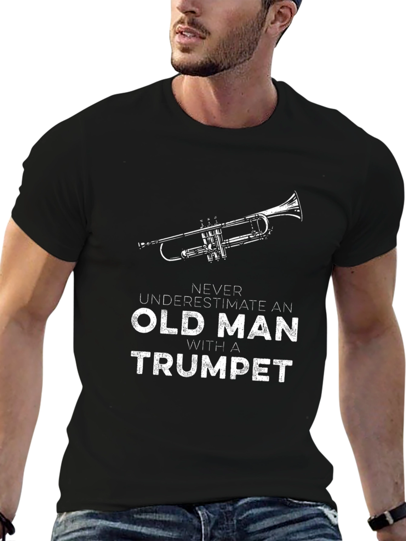 Old Man with a Trumpet Graphic T-Shirt