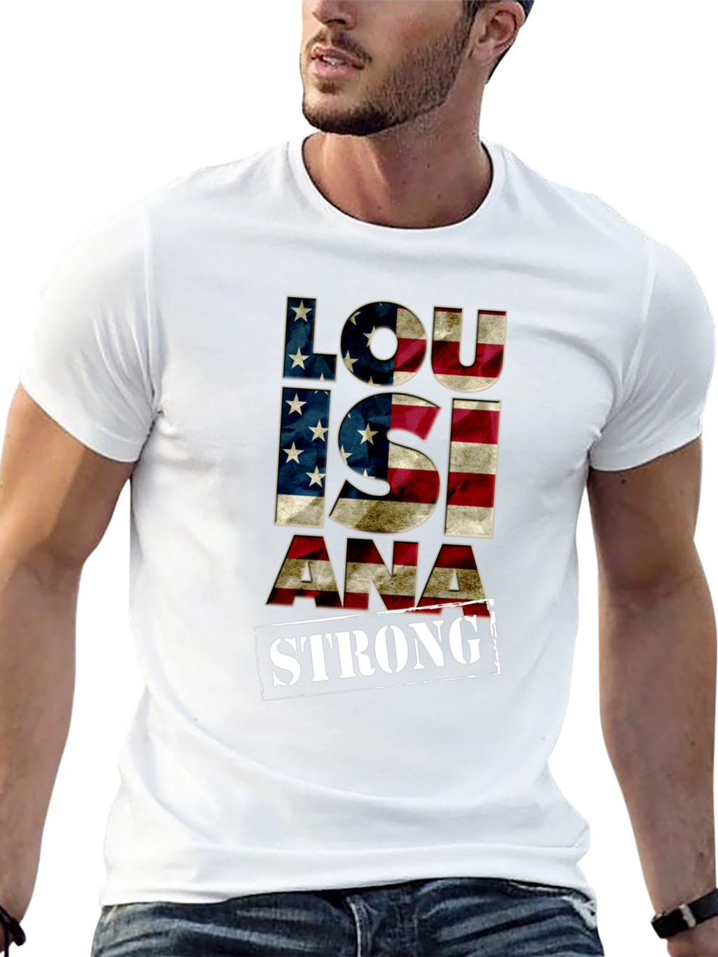 Louisiana Strong American Flag Graphic Tee