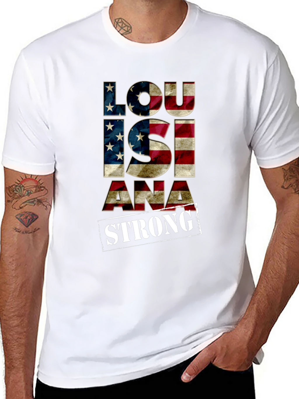 Louisiana Strong American Flag Graphic Tee