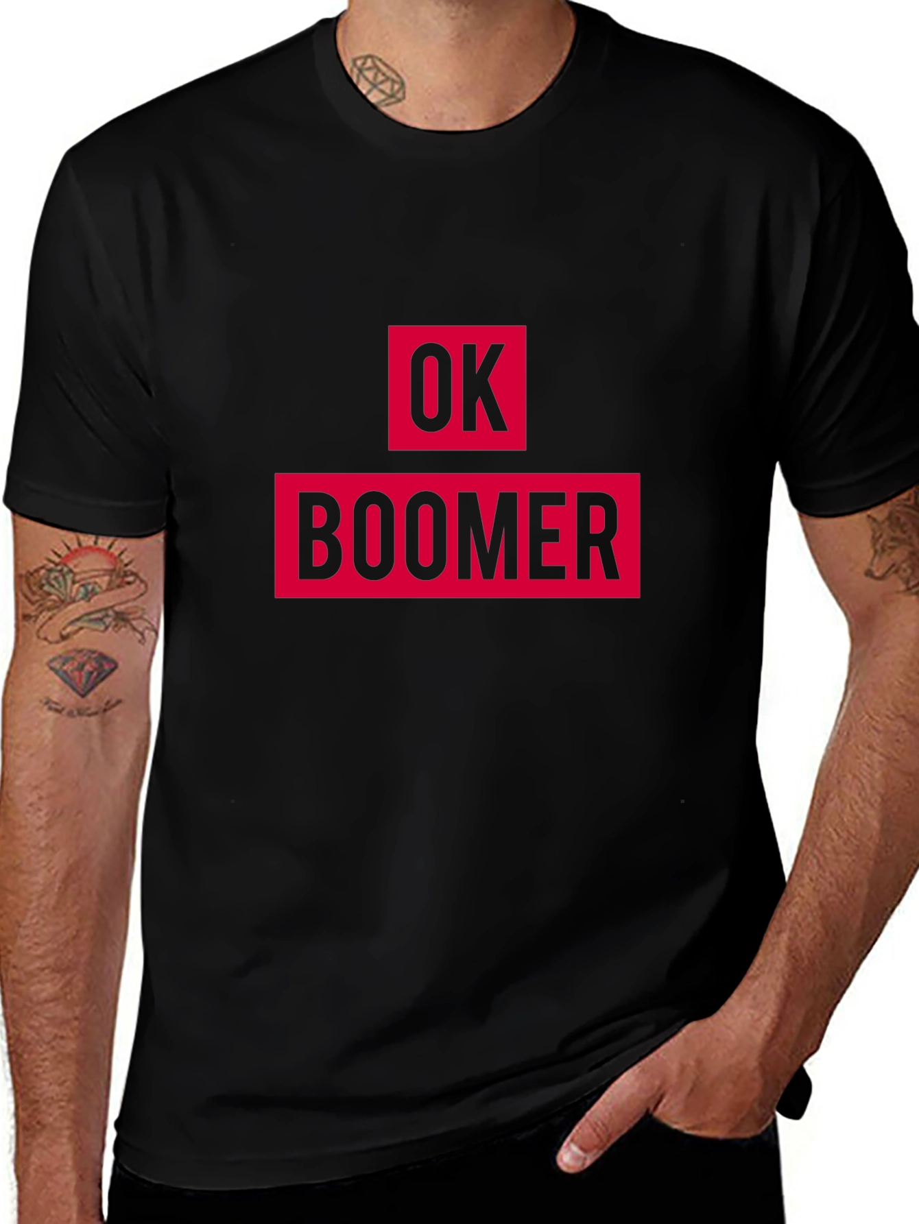 Ok Boomer Graphic Tee - Black Cotton T-Shirt