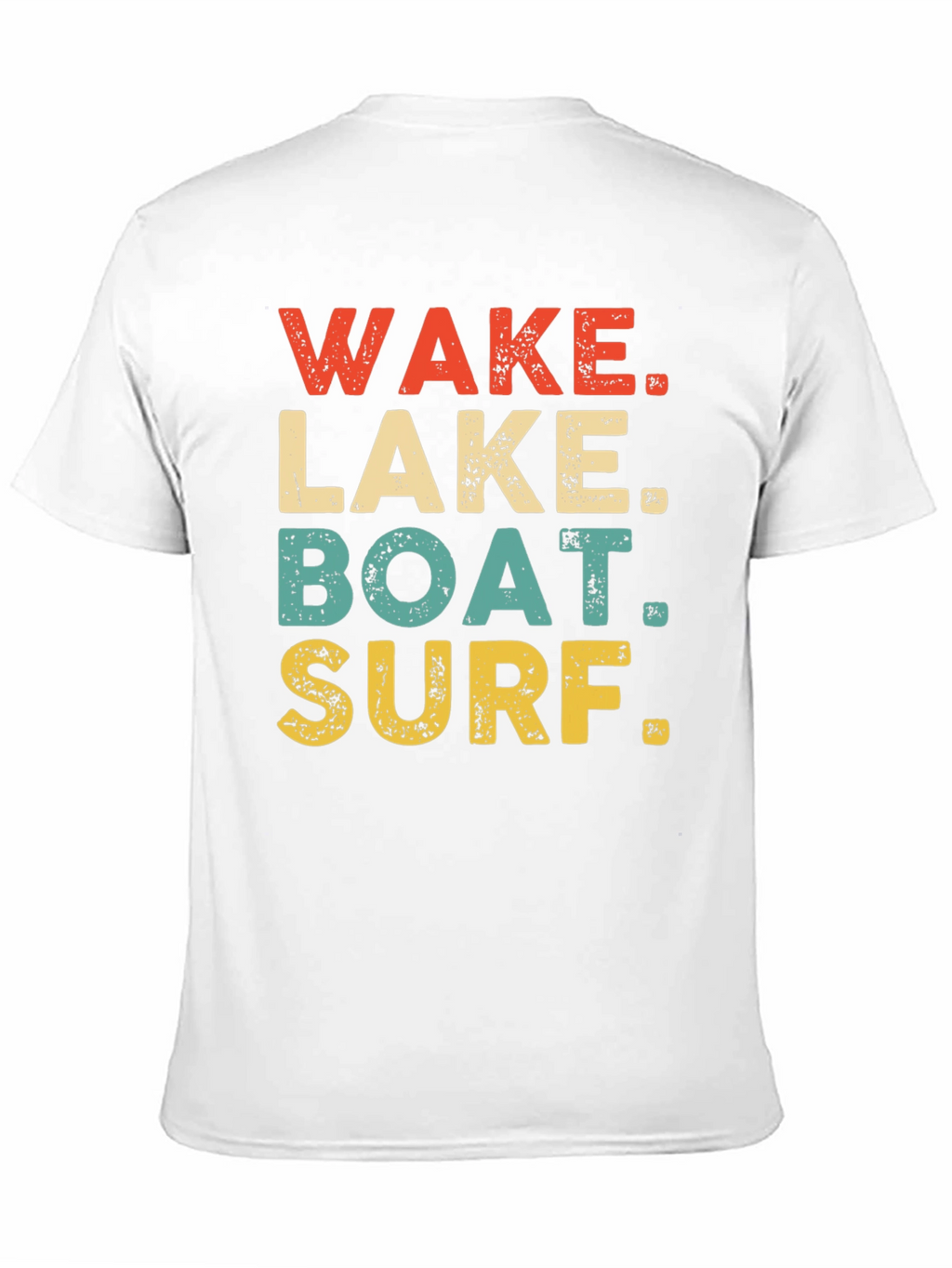 Wake Lake Boat Surf T-Shirt Black Casual Summer