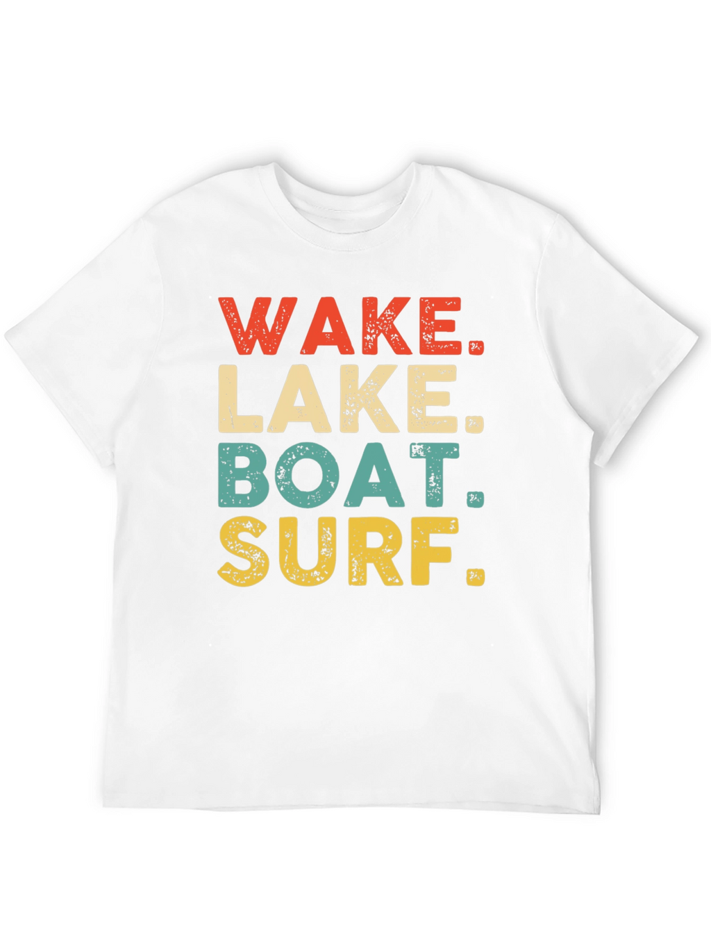 Wake Lake Boat Surf T-Shirt Black Casual Summer