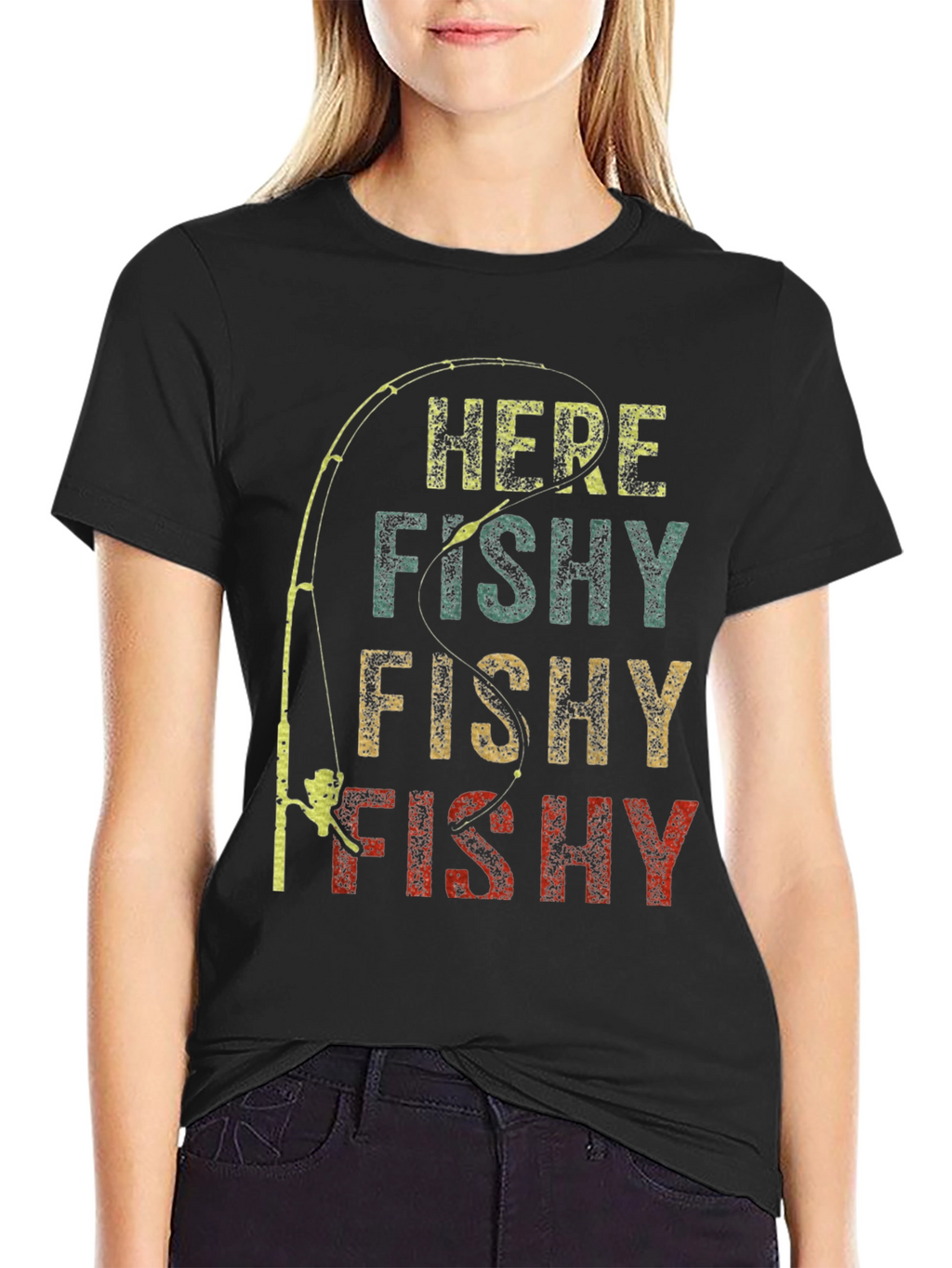 Here Fishy Fishy Graphic Tee - Fishing T-Shirt