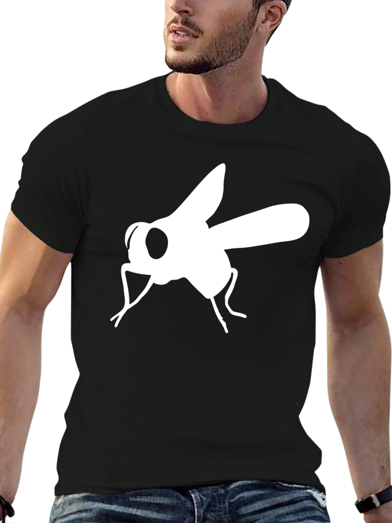 Black Fly Graphic T-Shirt - Mens Casual Tee