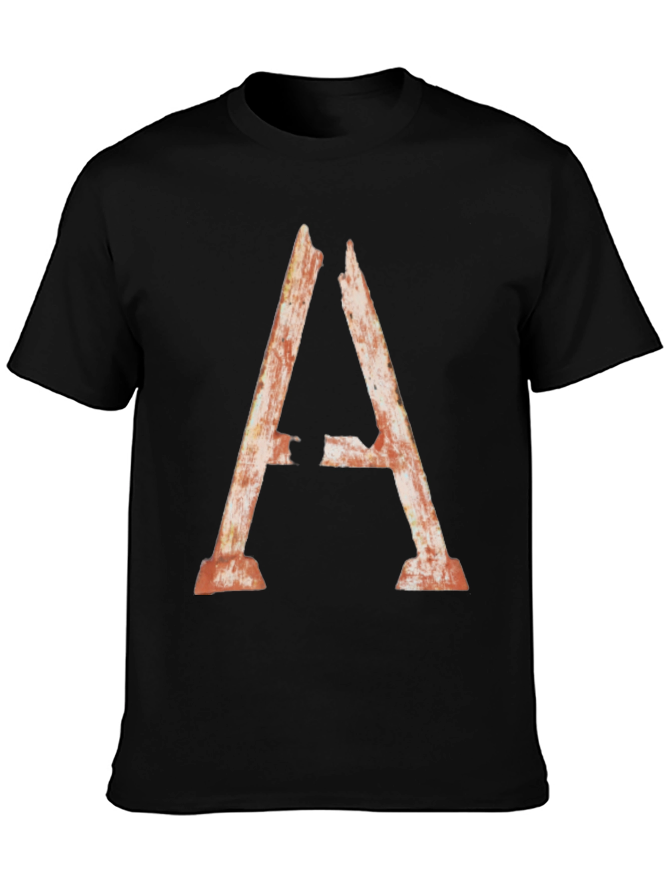 Rustic Letter A Graphic Tee - Distressed Style Shirt