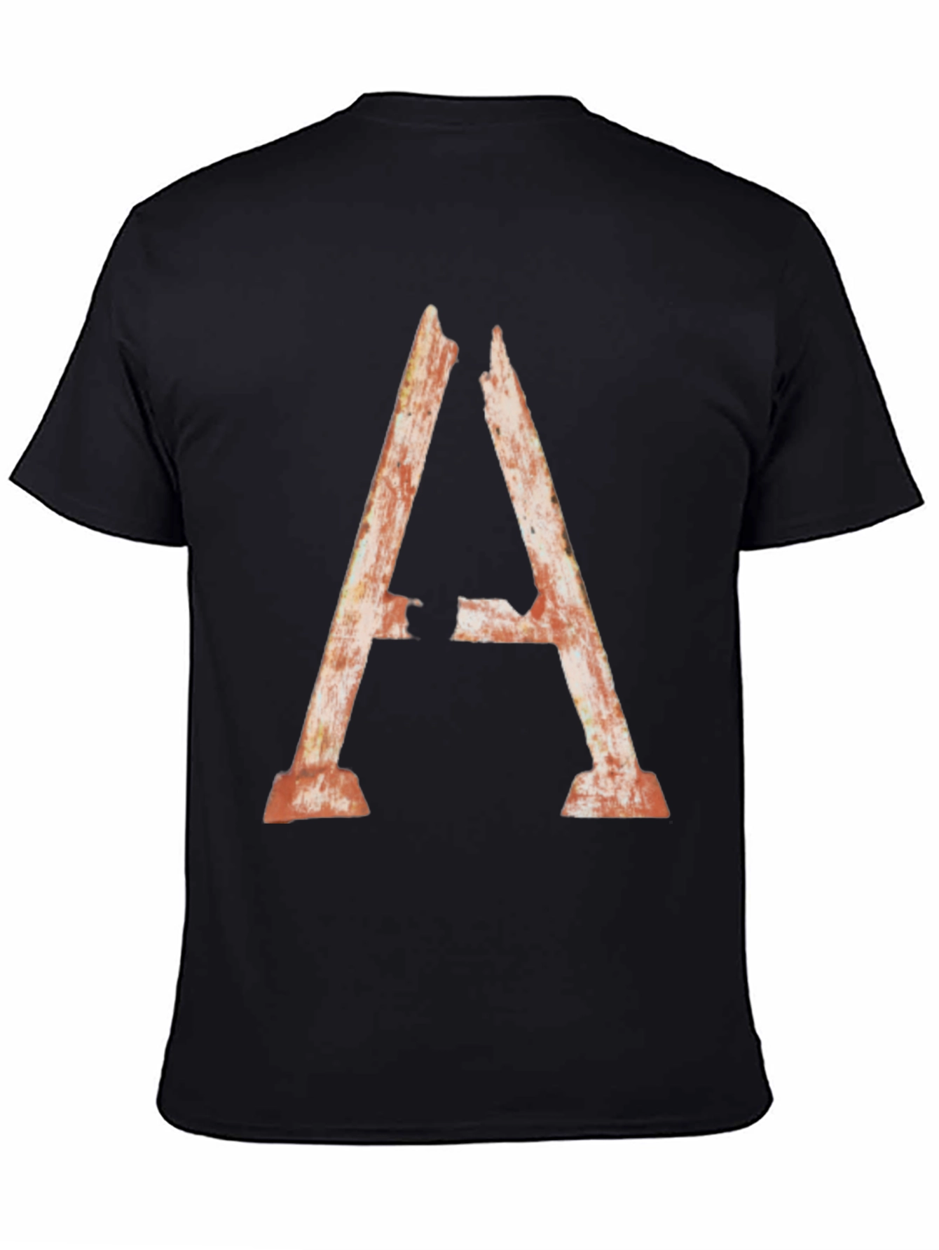 Rustic Letter A Graphic Tee - Distressed Style Shirt