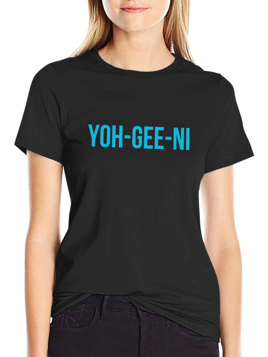 YOH-GEE-NI Black Graphic Tee - Casual Style
