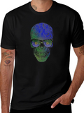 Skull with Glasses Graphic T-Shirt - Stylish Mens Tee