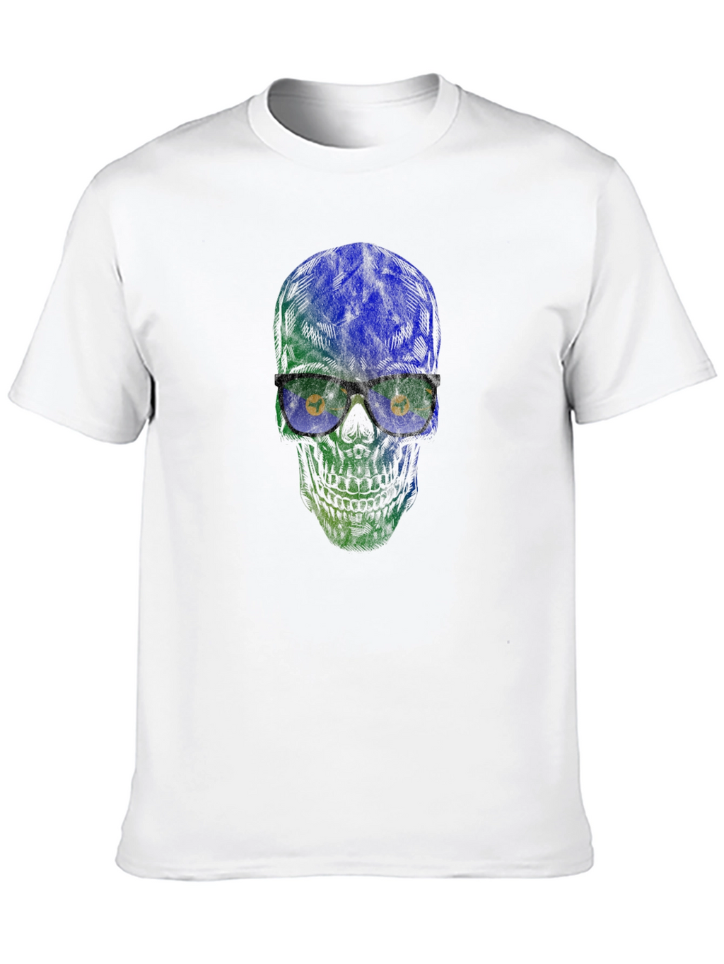 Skull with Glasses Graphic T-Shirt - Stylish Mens Tee
