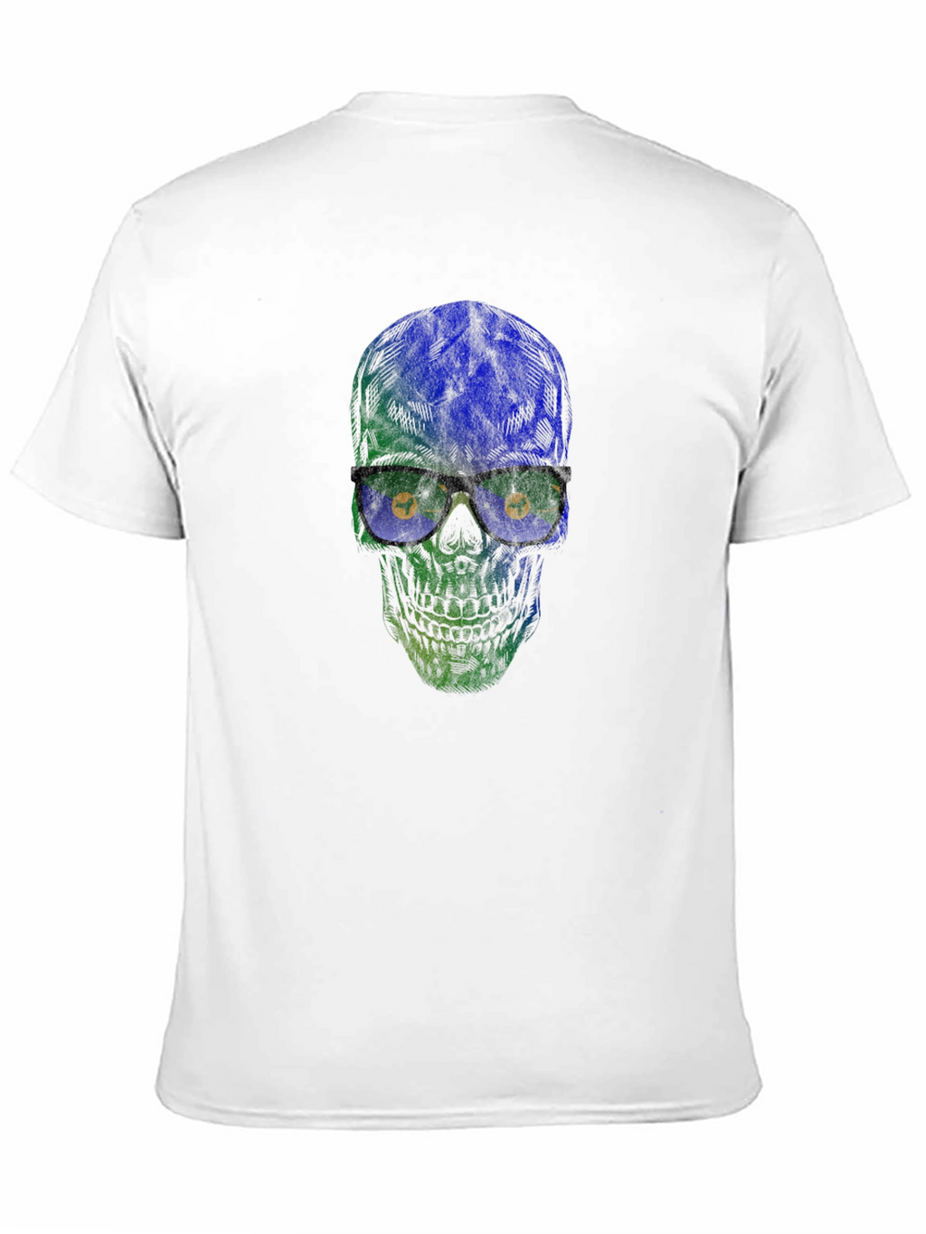 Skull with Glasses Graphic T-Shirt - Stylish Mens Tee