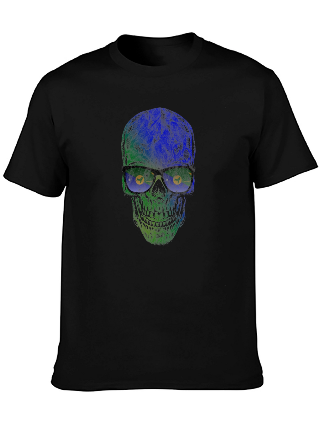 Skull with Glasses Graphic T-Shirt - Stylish Mens Tee
