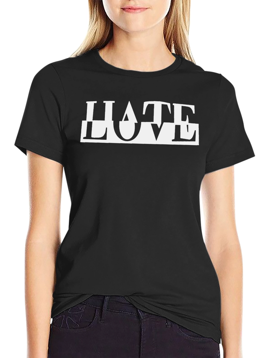 HATE LOVE Graphic Tee - Black T-Shirt