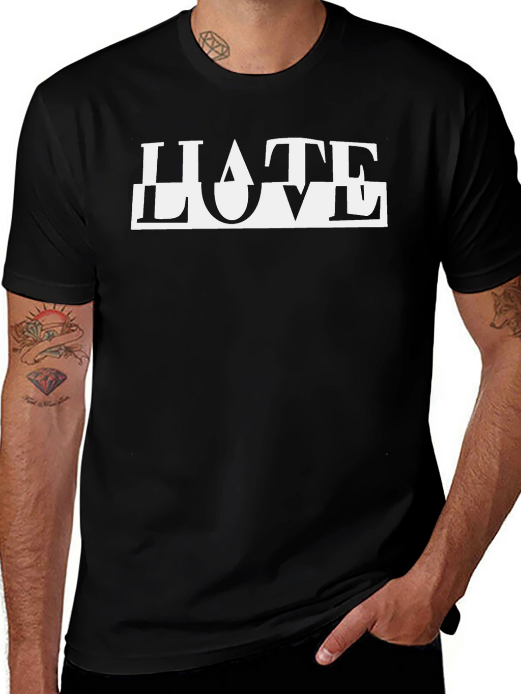 HATE LOVE Graphic Tee - Black T-Shirt
