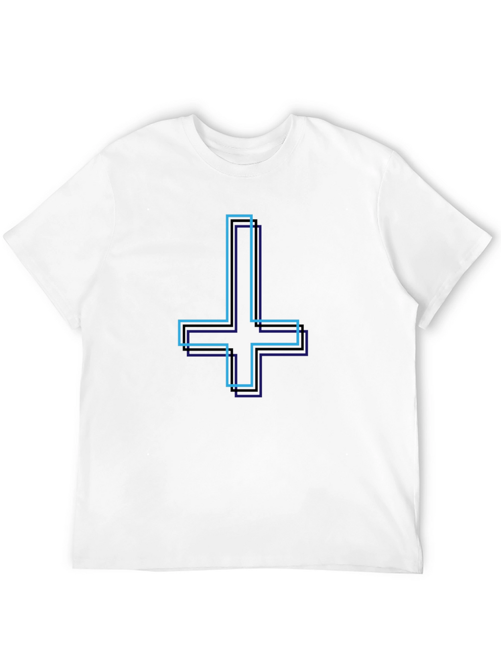 Inverted Cross Graphic Tee - Stylish Black T-Shirt