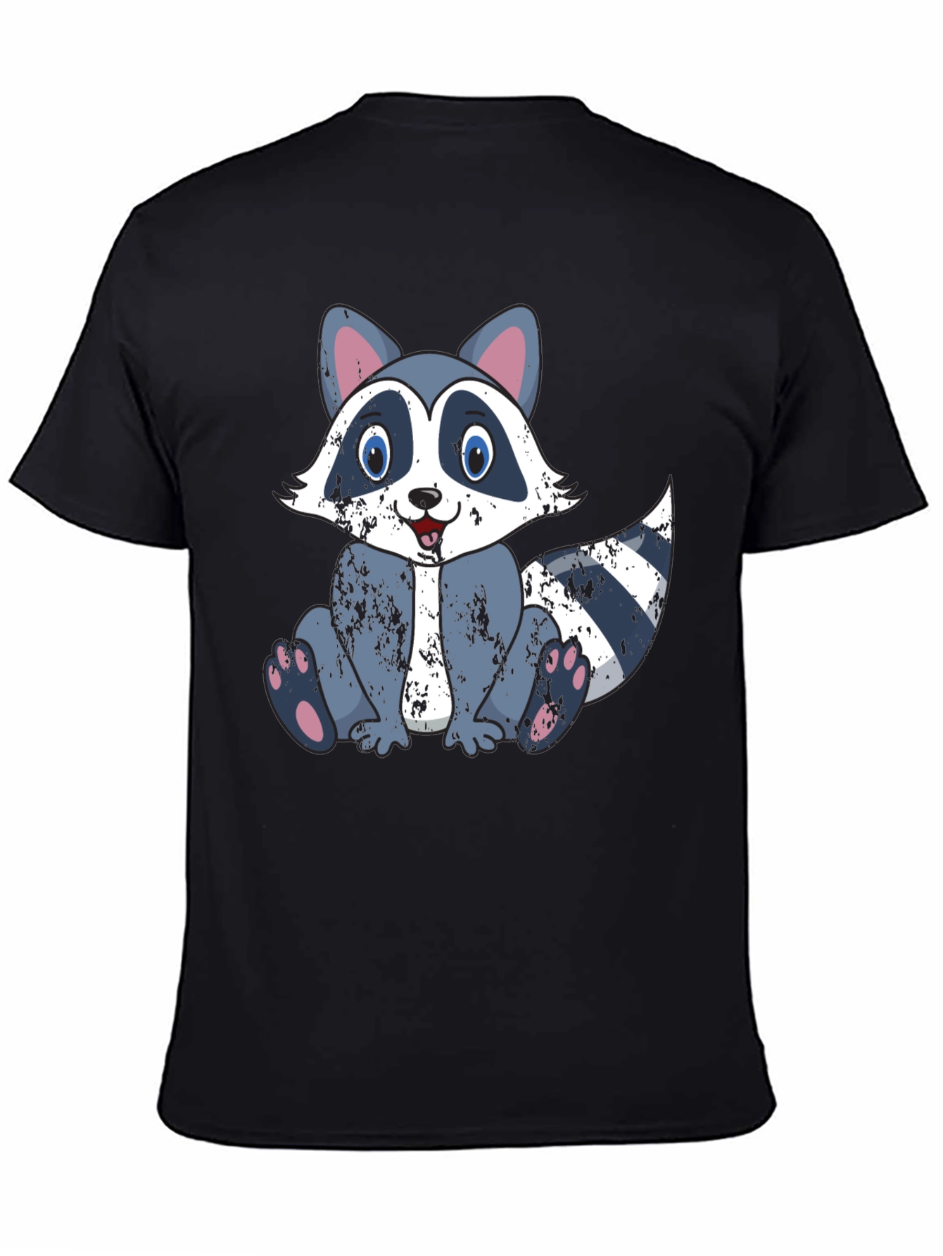 Cartoon Raccoon Graphic Tee - Soft Cotton Blend