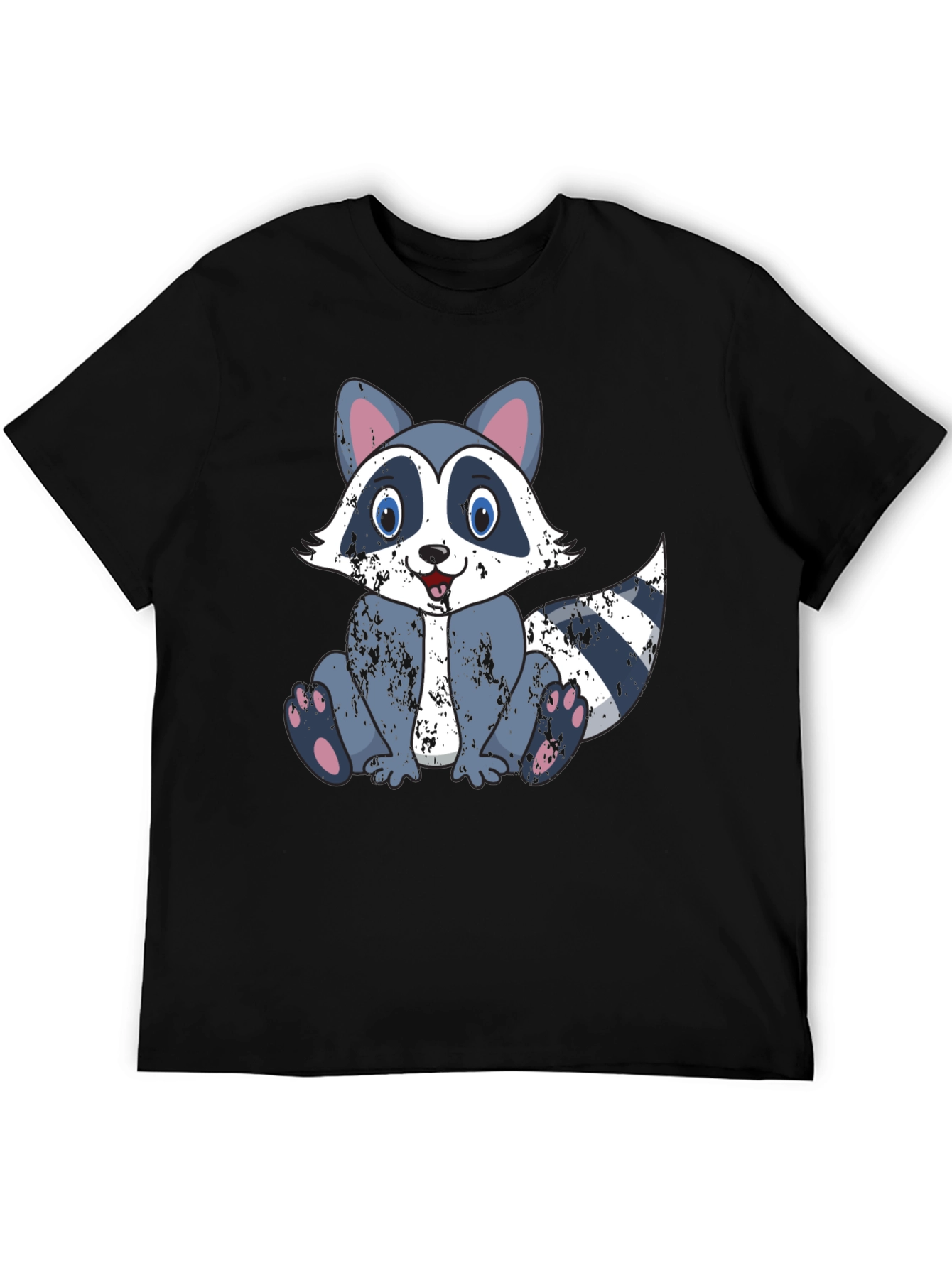 Cartoon Raccoon Graphic Tee - Soft Cotton Blend