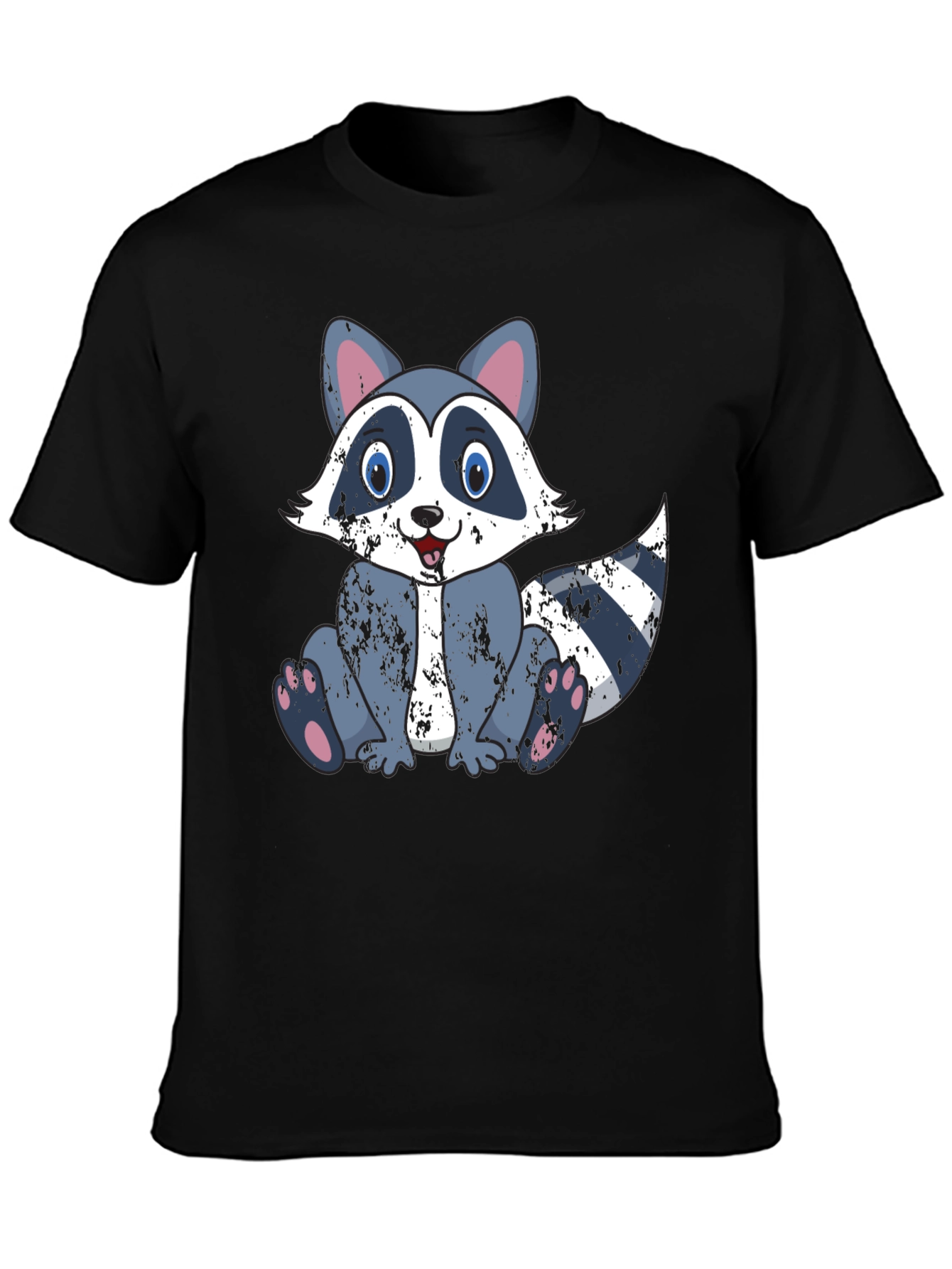 Cartoon Raccoon Graphic Tee - Soft Cotton Blend