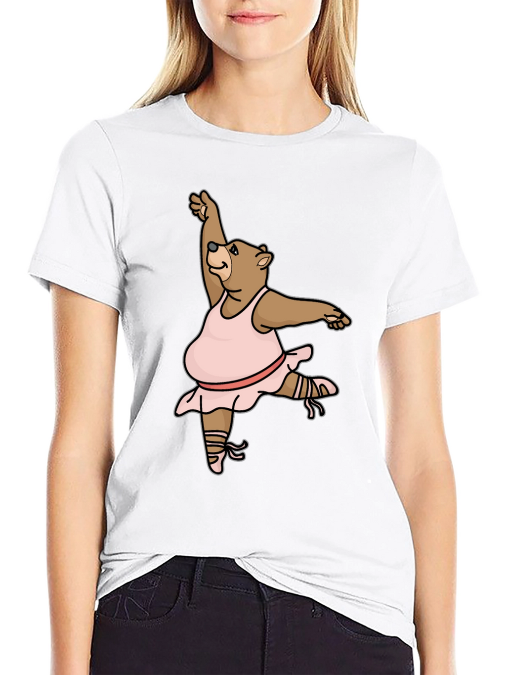 Dancing Bear T-Shirt - Black Cotton Tee