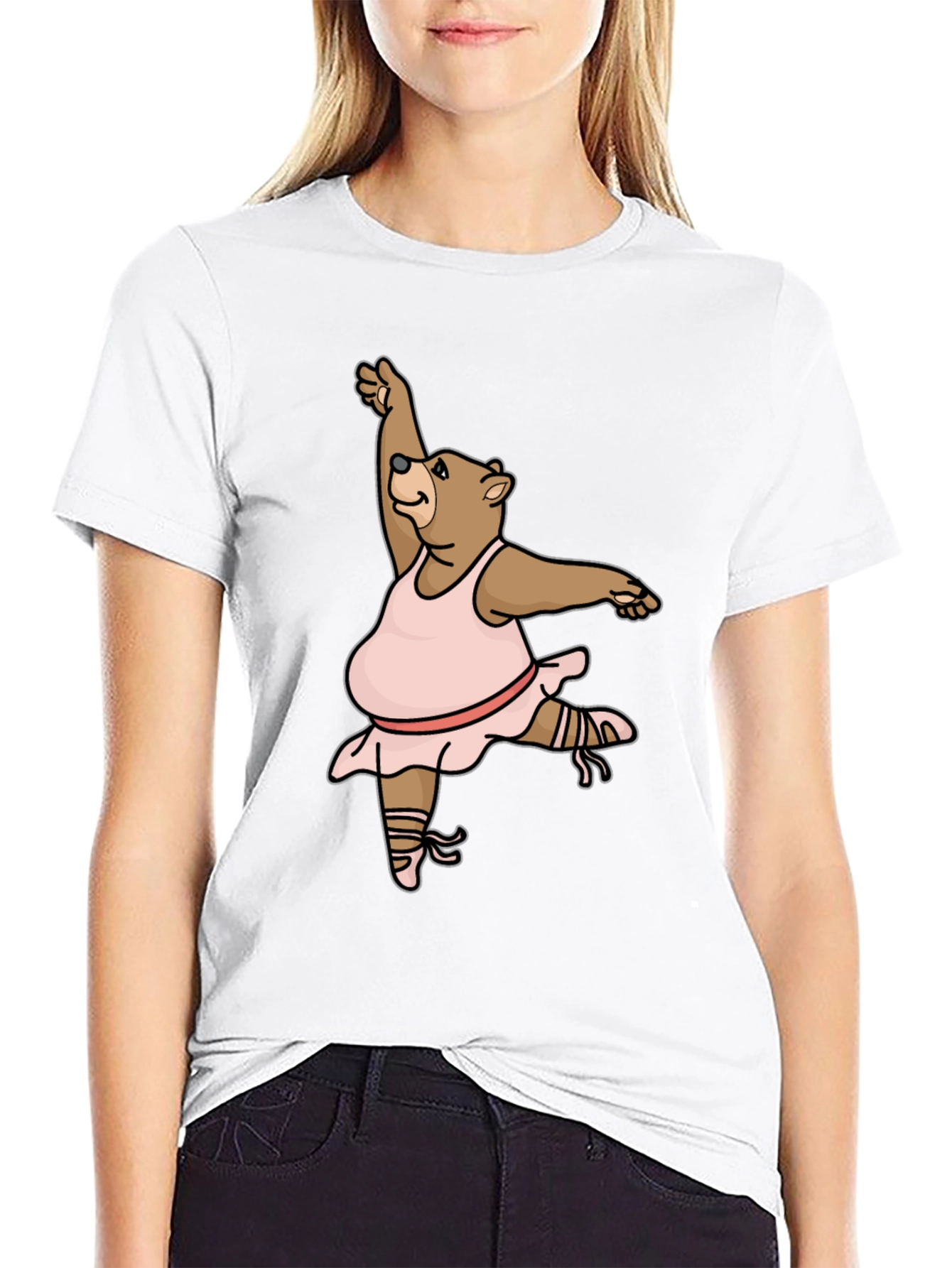 Dancing Bear T-Shirt - Black Cotton Tee