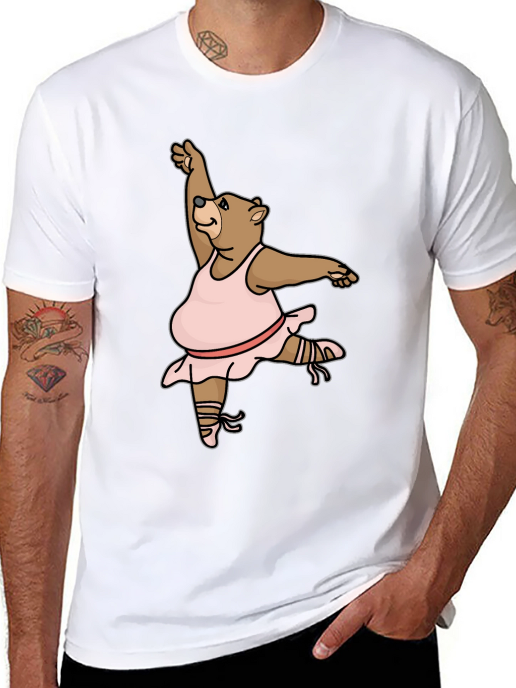 Dancing Bear T-Shirt - Black Cotton Tee