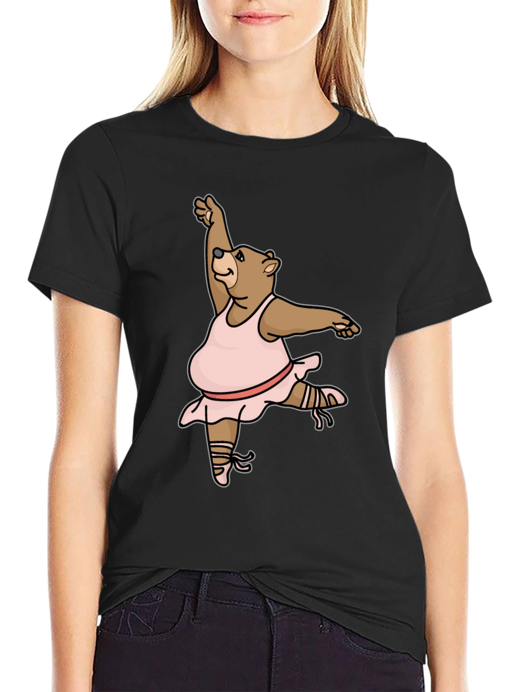 Dancing Bear T-Shirt - Black Cotton Tee