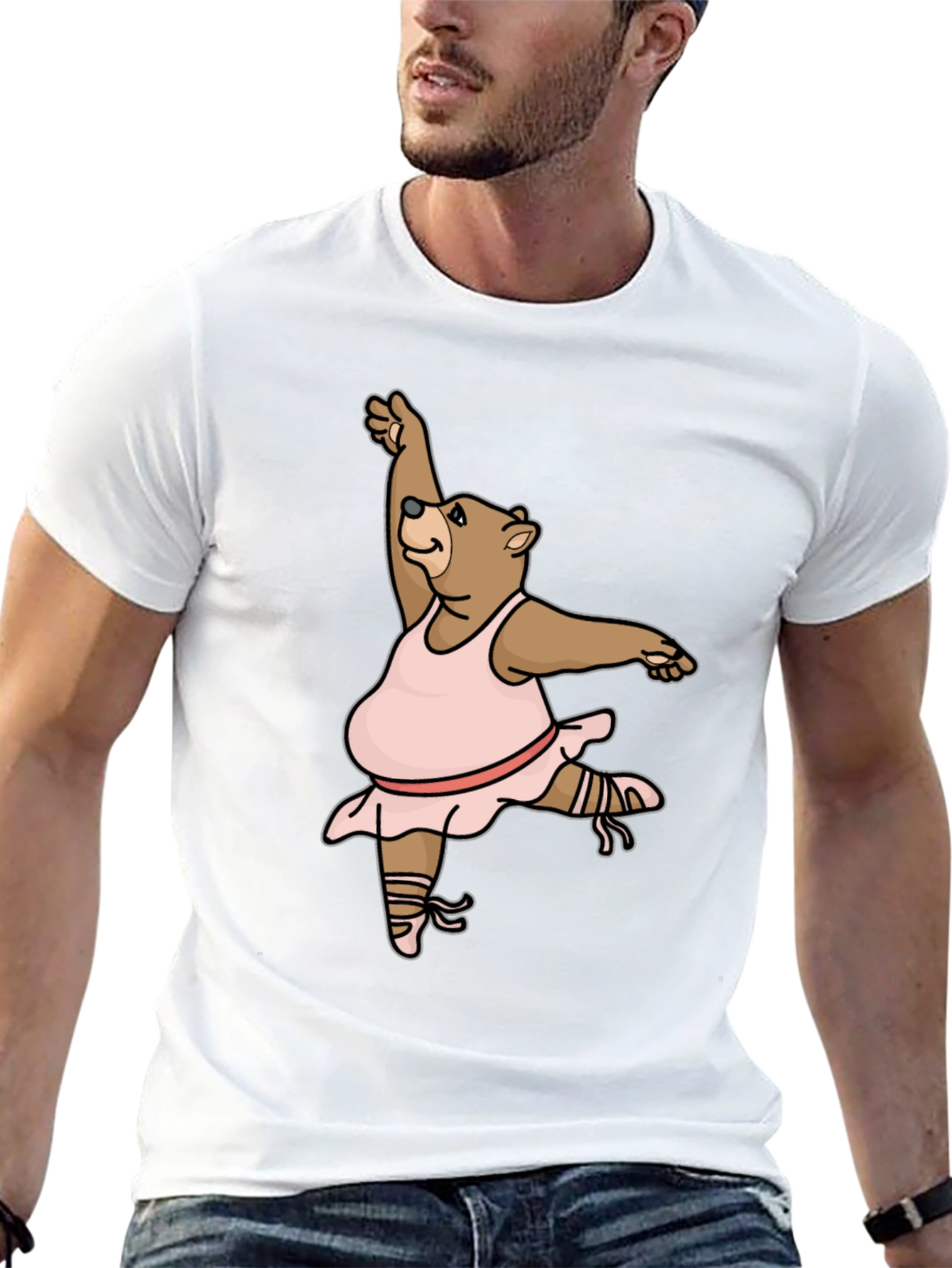 Dancing Bear T-Shirt - Black Cotton Tee