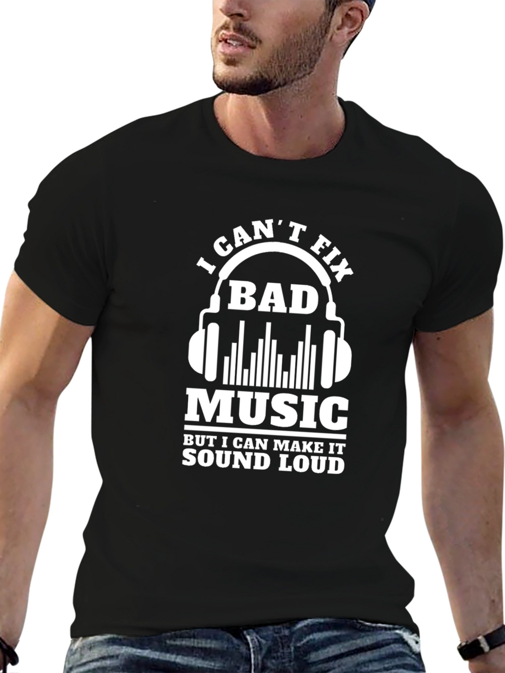 I Cant Fix Bad Music Funny Graphic T-Shirt
