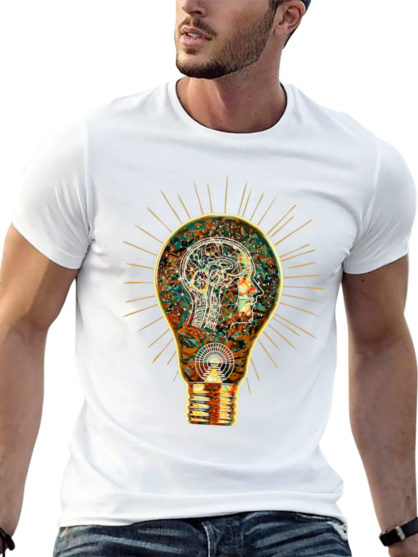 Enlightened Mind Tee: Brain Bulb Design