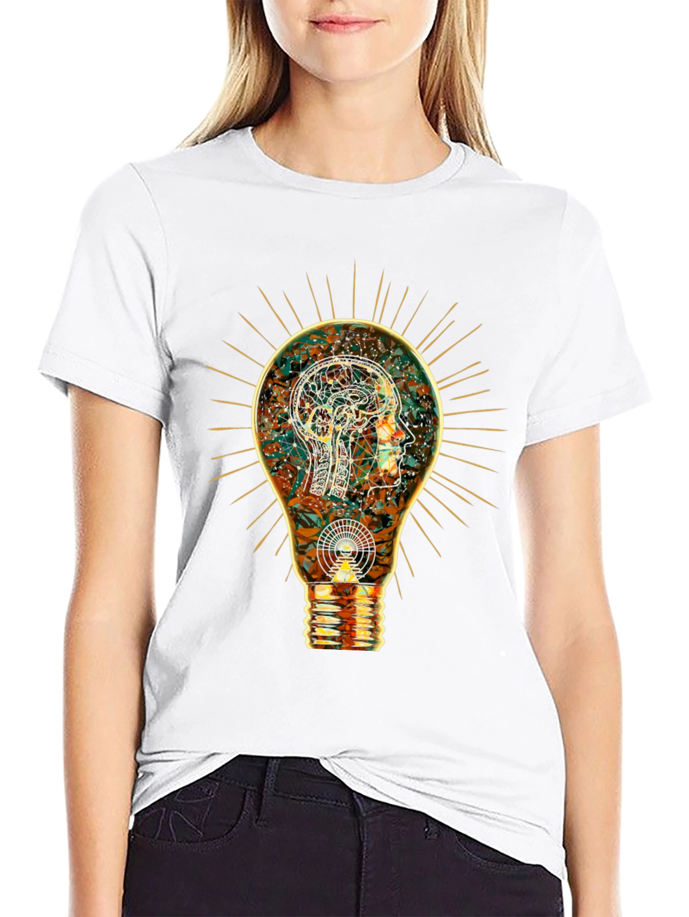 Enlightened Mind Tee: Brain Bulb Design
