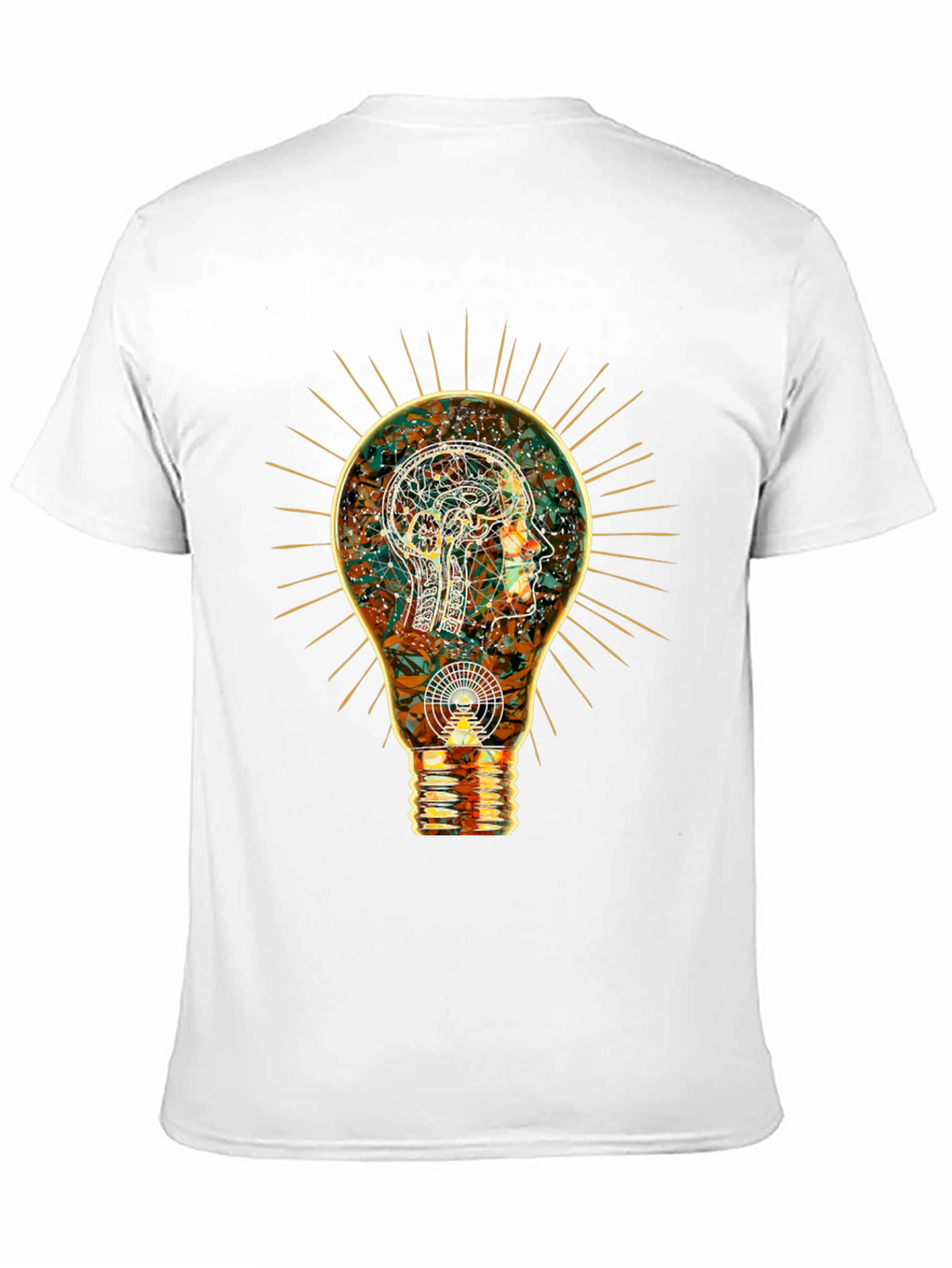 Enlightened Mind Tee: Brain Bulb Design