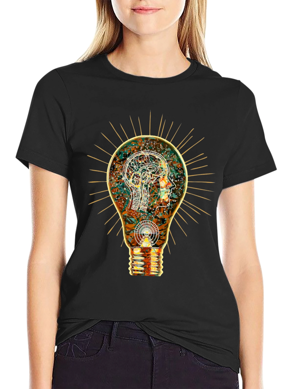 Enlightened Mind Tee: Brain Bulb Design