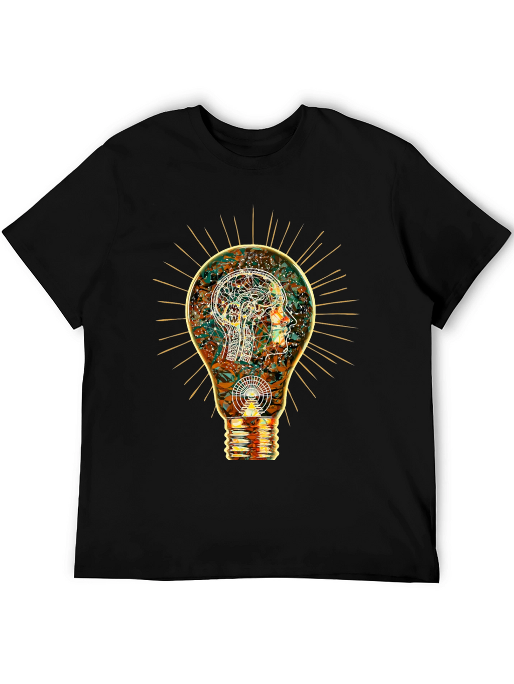 Enlightened Mind Tee: Brain Bulb Design