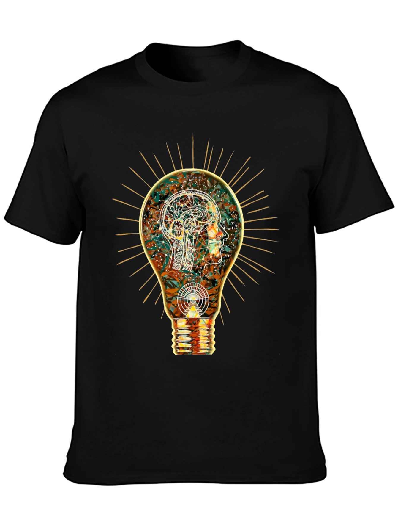 Enlightened Mind Tee: Brain Bulb Design