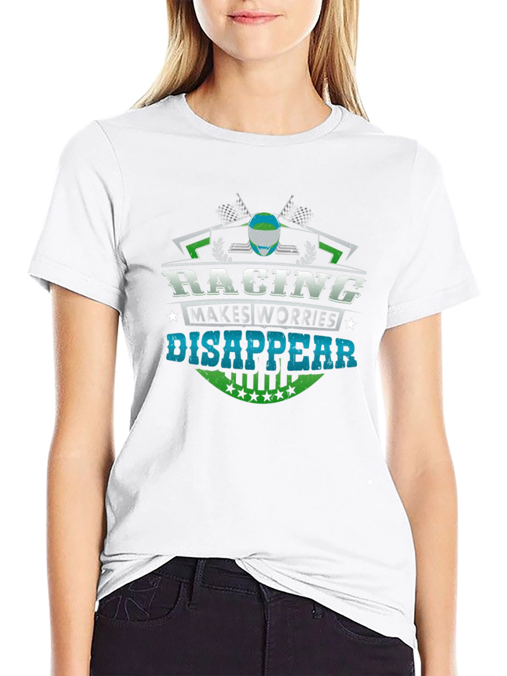 Racing Makes Worries Disappear Black T-Shirt