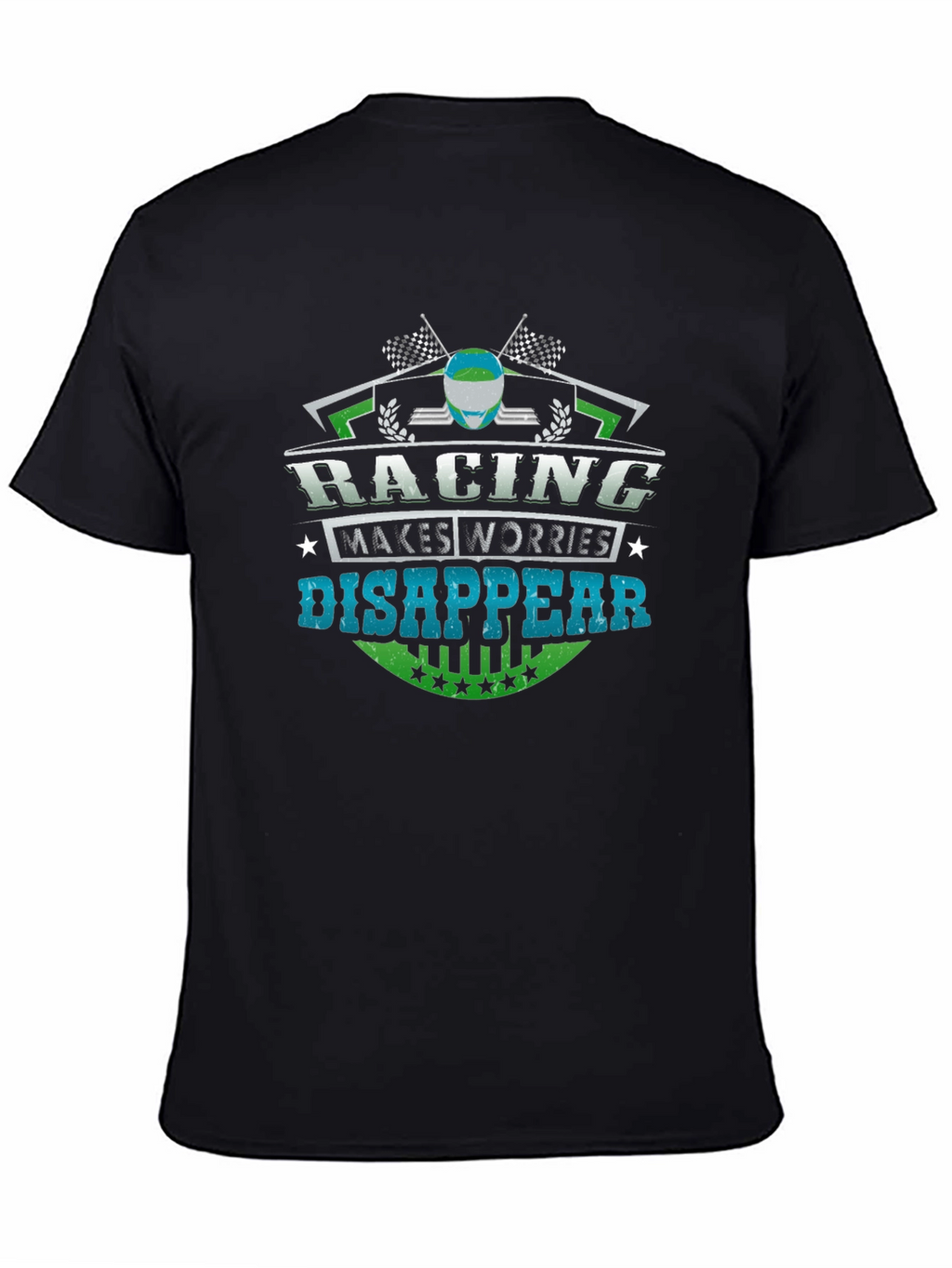 Racing Makes Worries Disappear Black T-Shirt