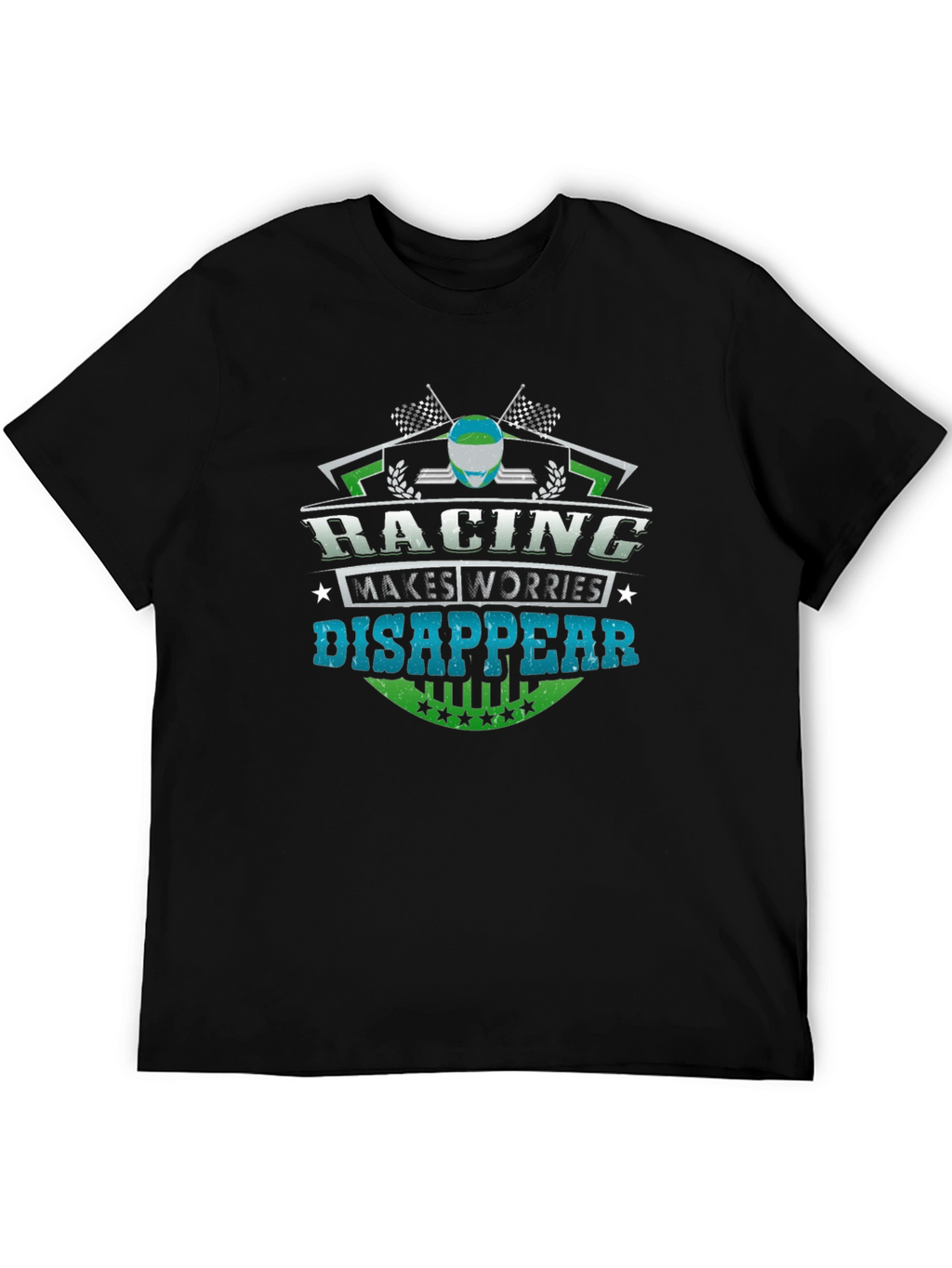 Racing Makes Worries Disappear Black T-Shirt