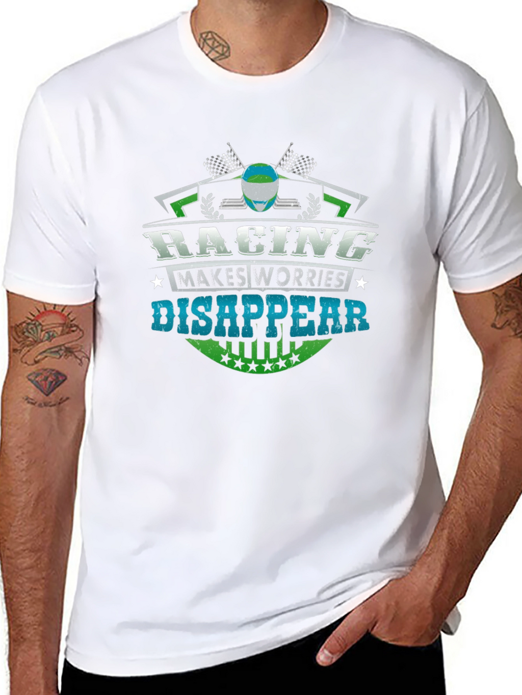Racing Makes Worries Disappear Black T-Shirt