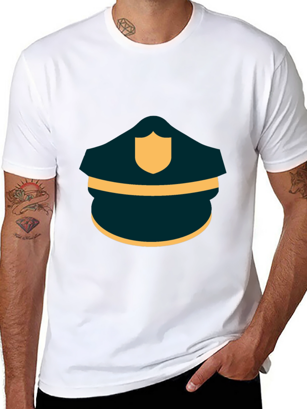 Police Hat Graphic T-Shirt
