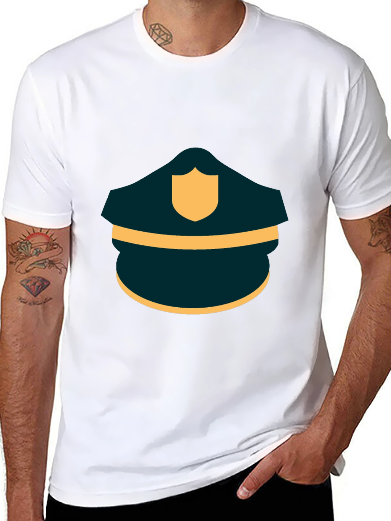 Police Hat Graphic T-Shirt
