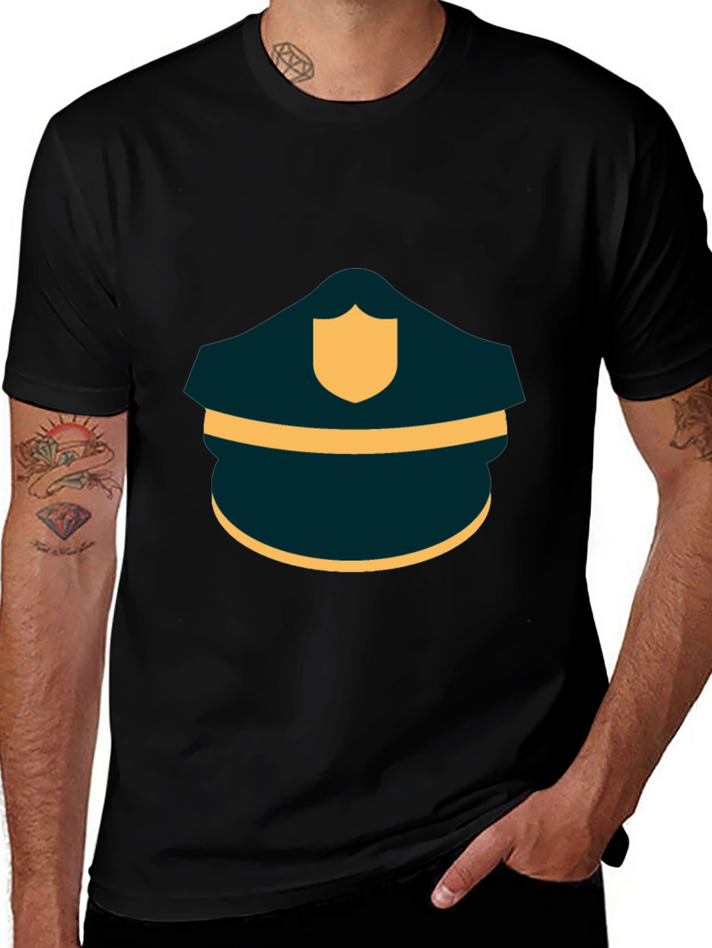 Police Hat Graphic T-Shirt