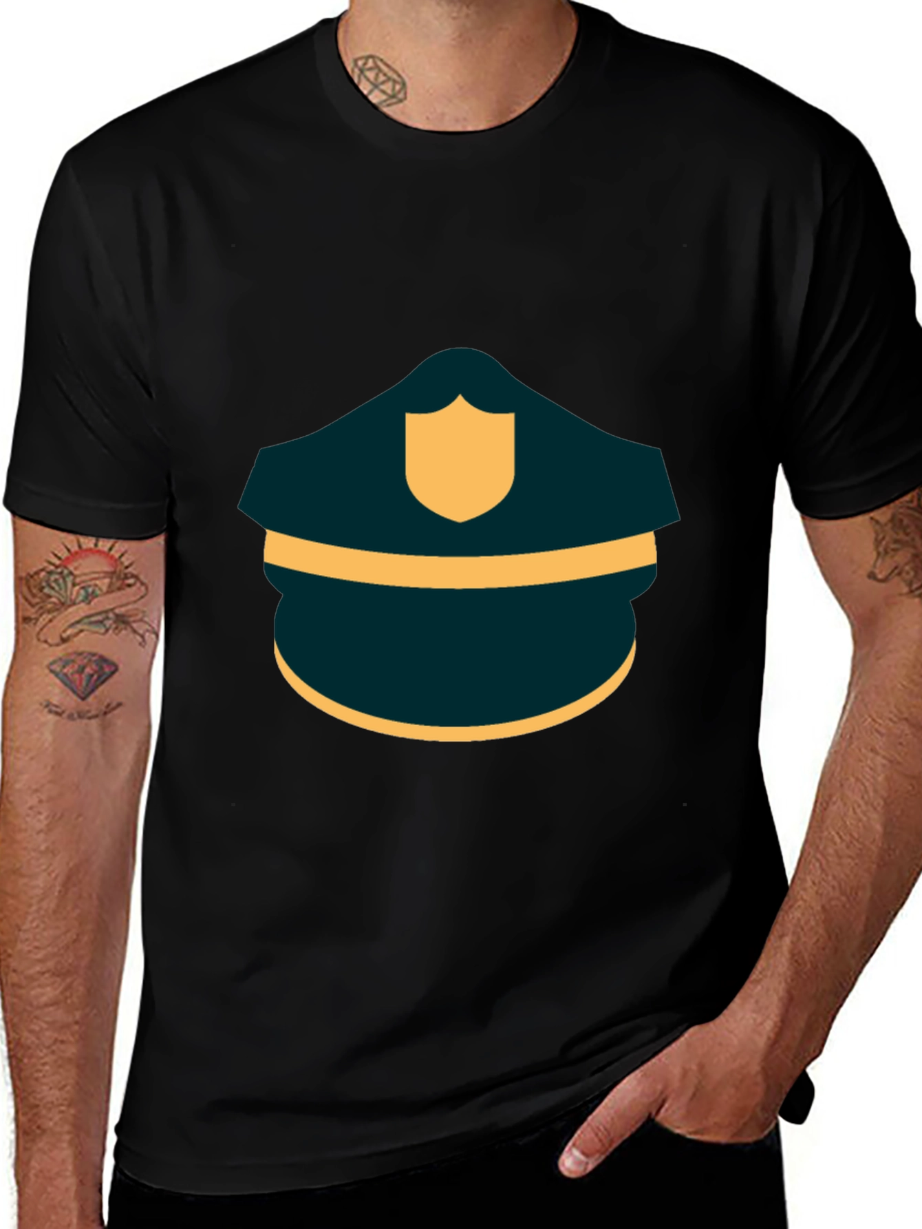 Police Hat Graphic T-Shirt
