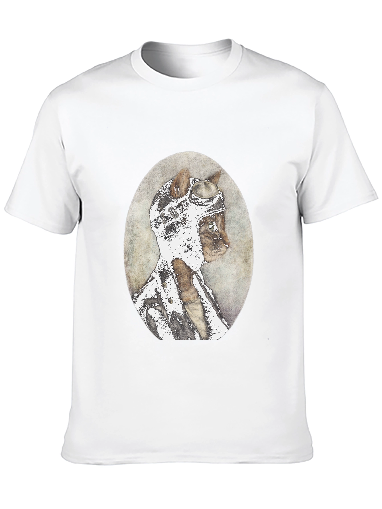 Cat Aviator T-Shirt - Vintage Style Black Tee