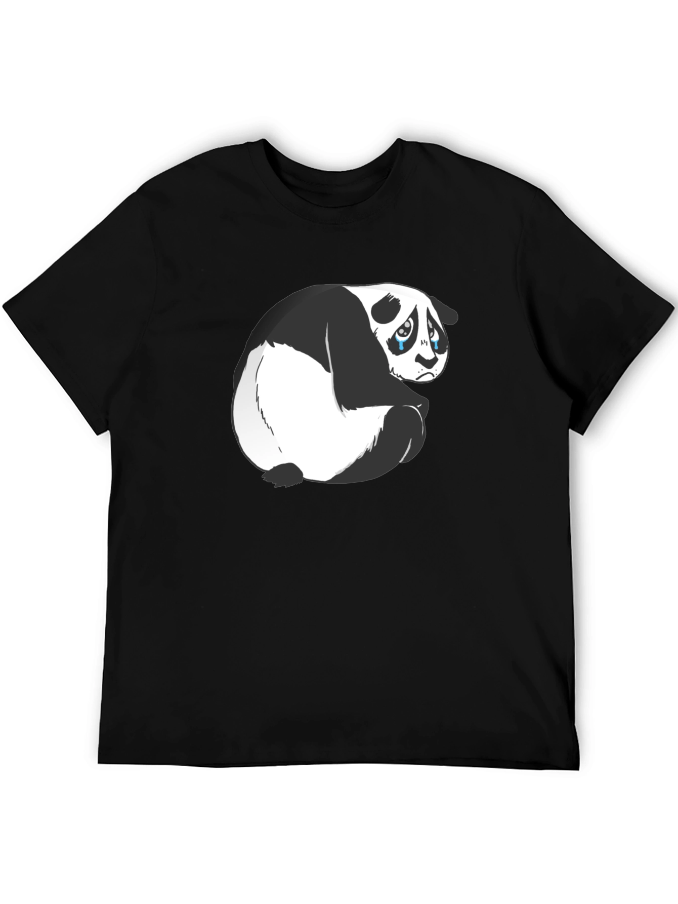 Sad Panda Graphic T-Shirt - Black