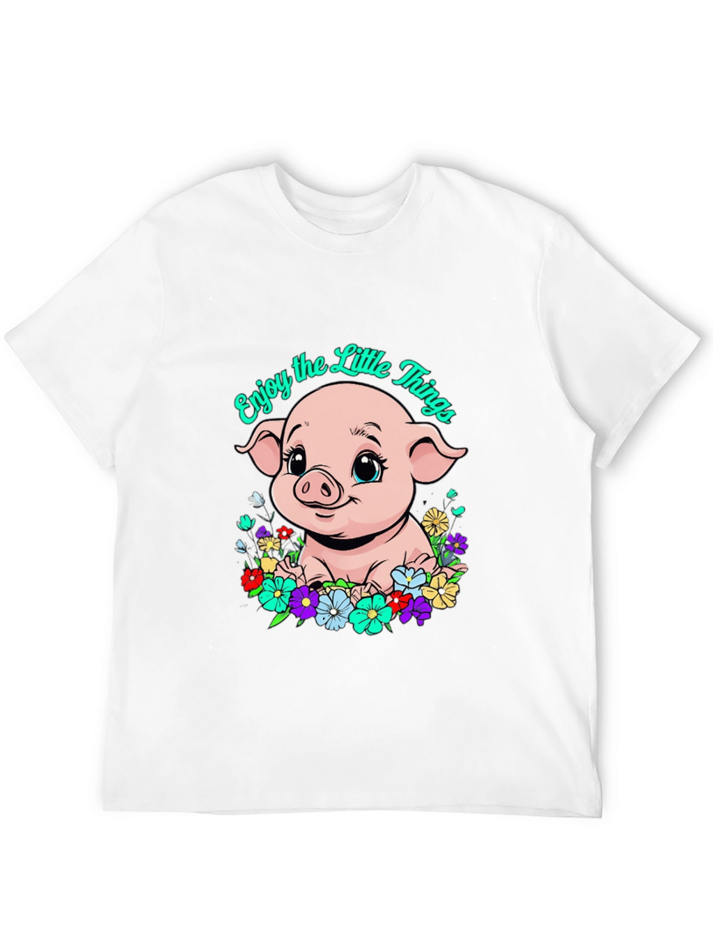 Cute Piglet Enjoy the Little Things Graphic T-Shirt