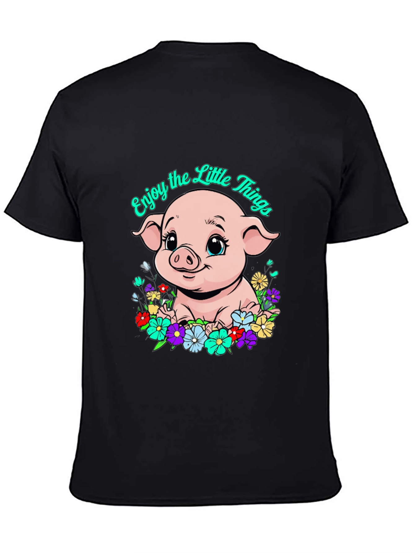 Cute Piglet Enjoy the Little Things Graphic T-Shirt