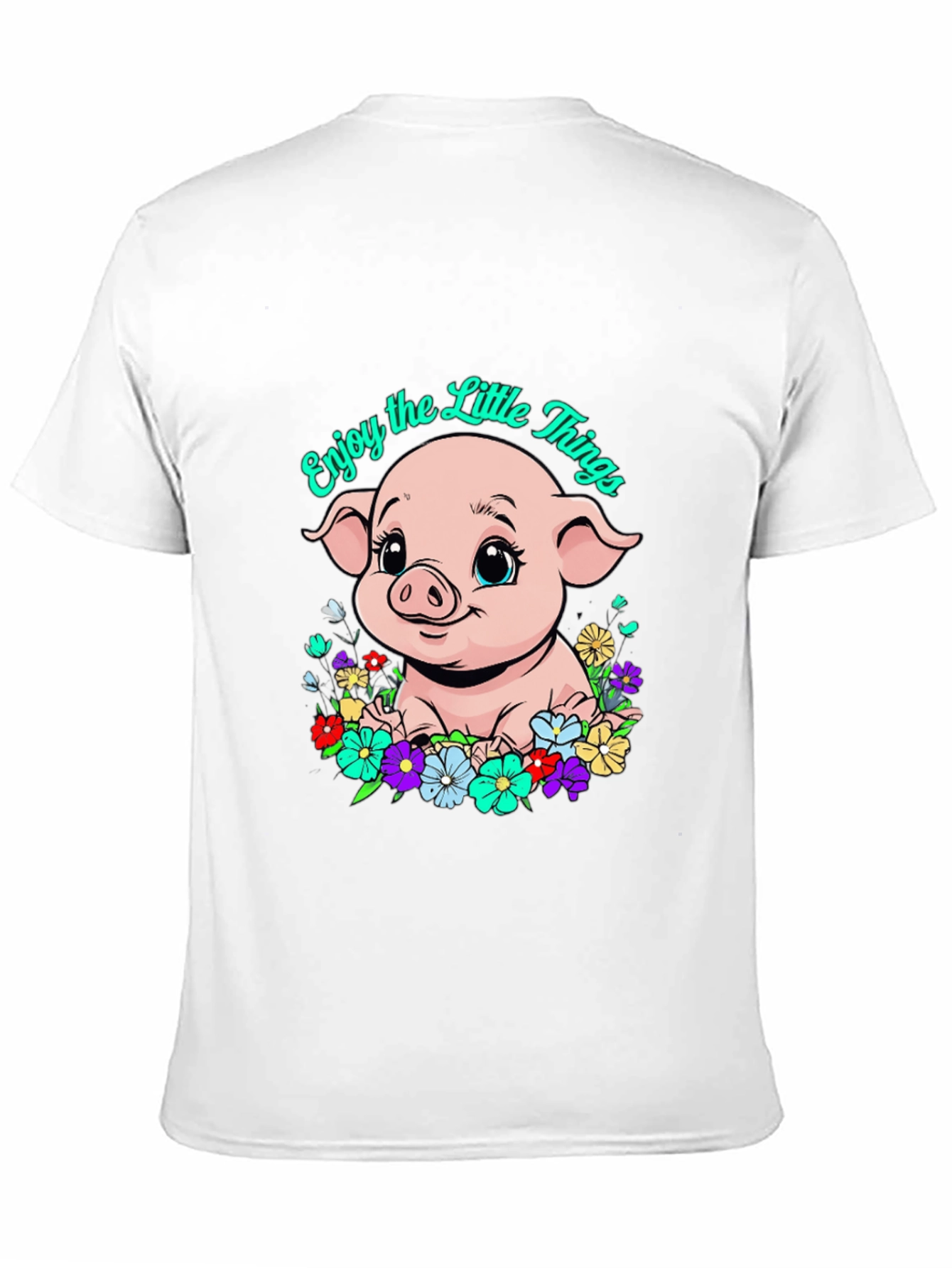 Cute Piglet Enjoy the Little Things Graphic T-Shirt